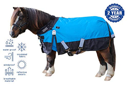 Derby Originals Nordic-Tough 1200D Heavyweight Mini Horse & Pony Turnout Blanket – Waterproof, Reflective, 300g Insulation, Triple-Layer Design, 210T Lining, 2-Year Warranty