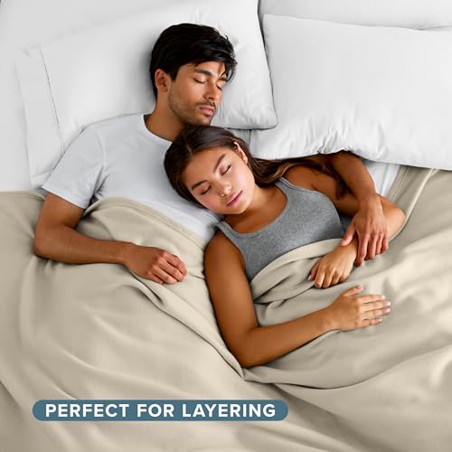 Bare Home Polar Fleece Blanket (Throw, Oyster) - color: 10 - Oyster, size: Throw