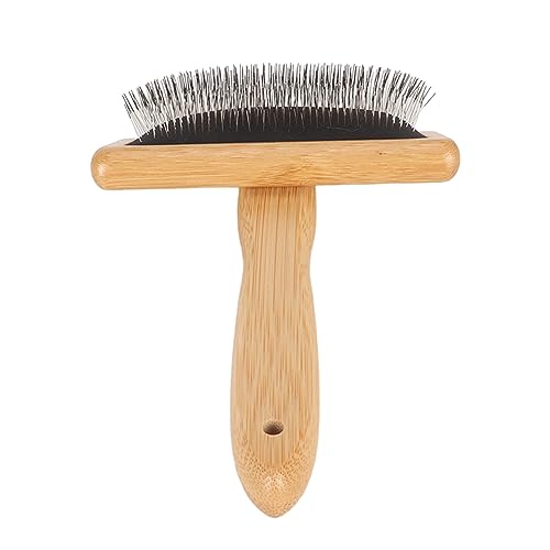 Sheepskin Wool Brush, Macrame Slicker Brush with Air Bag Cushion for Grooming and Removing Shedding (L) - size: L