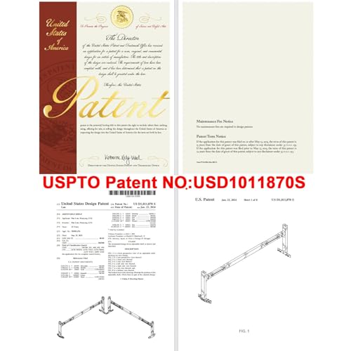Trailer Ladder Rack, Adjustable Roof Rack for Open/Enclosed Trailers | 800 lb capacity. Painted frosted aluminum. 2 ratchet straps. Fits 5.7'-8.1' trailers. Height adjustable. Patent USD1011870S.