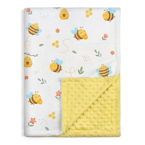 SANDJEST Bee Minky Blanket 30 x 40 Inches, Gift for Christmas Birthday - color: Bee