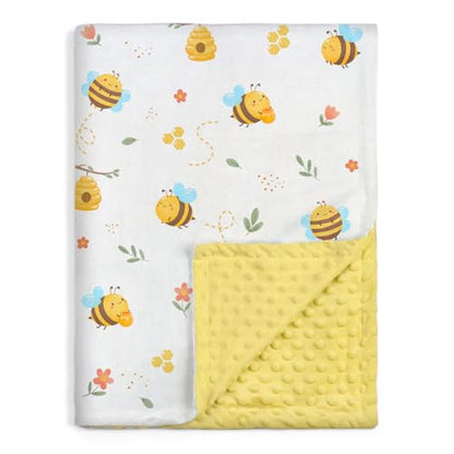 SANDJEST Bee Minky Blanket 30 x 40 Inches, Gift for Christmas Birthday - color: Bee