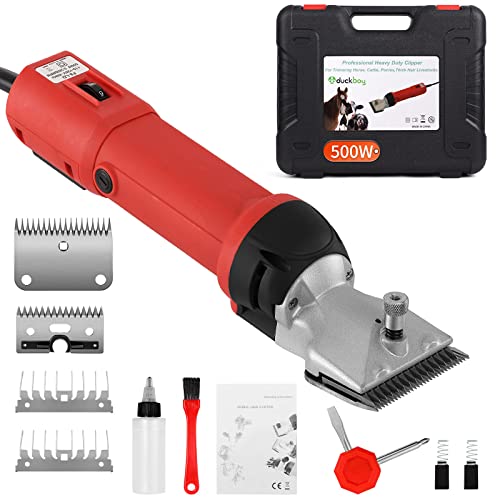 DUCKBOY 500W Cordless Horse Clipper, Rechargeable, for Horse Cattle Alpacas | Ideal for horses, cattle, alpacas & llamas. Cordless, rechargeable for farm grooming. Sharp blades for thick coats - size: Corded 500W