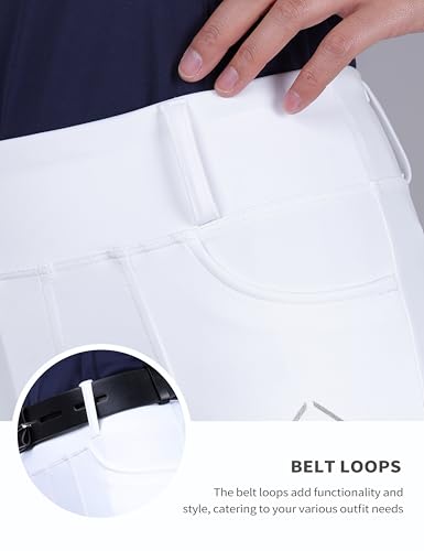 Women's Horse Riding Pants with Full Seat Silicone Grip - color: White, size: X-Small