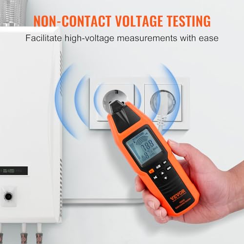 VEVOR Underground Cable Locator, 8 Ft Max Detect Depth Cable Tester, 12 to 600V (NVC) Wire Tracer Break Detector Finder, 6561Ft Detect Length for Electrical Circuits Pipelines Dog Fence Buried Cables