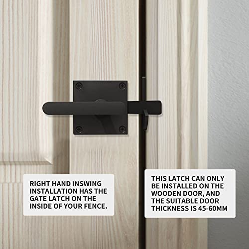 Sdstone Double Side Gate Latch,Heavy Duty Swinging Door Latch Gate Hardware for Wooden Fence,Gate Hardware for Left Inswing Outdoor Wooden Gates, Pool Gate, Backyard, Garden - style: GL-1 left inswing gate