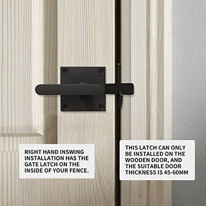 Sdstone Double Side Gate Latch,Heavy Duty Swinging Door Latch Gate Hardware for Wooden Fence,Gate Hardware for Left Inswing Outdoor Wooden Gates, Pool Gate, Backyard, Garden - style: GL-1 left inswing gate