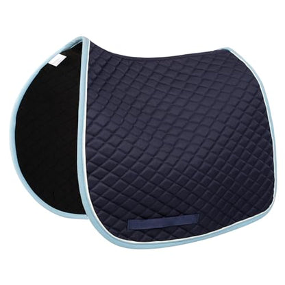 TuffRider Basic Dressage Saddle Pad - color: NVY/LBU/WT