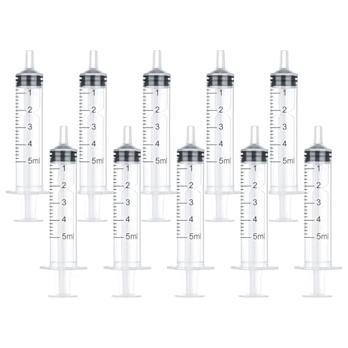 5ml Disposable Luer Slip Syringes Without Needles, 10-Pack - style: 5ml