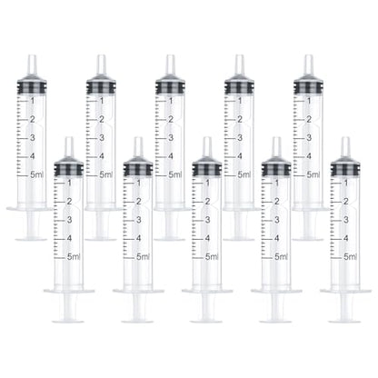 5ml Disposable Luer Slip Syringes Without Needles, 10-Pack - style: 5ml