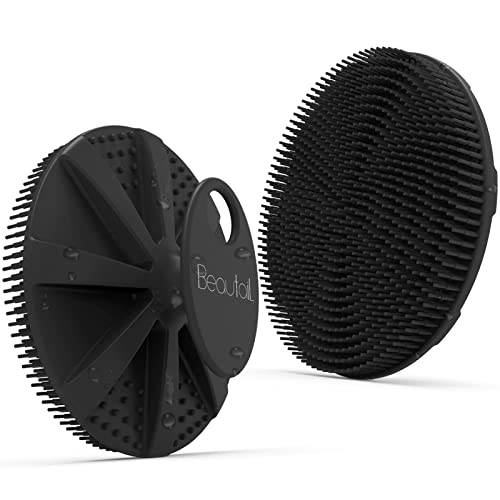 Silicone Body Scrubber, BEAUTAIL Gentle Exfoliating Shower Brush for Body | Hygienic Silicone Loofah, Easy-Grip Handle, Soft Bath Essential Scrubber for Sensitive Skin, Women, Men & Kids, 1 Pack, Black - color: Black 1 Pc