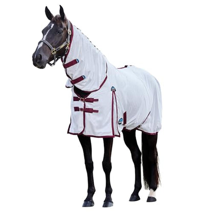 WeatherBeeta ComFiTec Essential Fly Sheet Combo, White/Burgundy, 60" - color: White/Burgundy, size: 60"