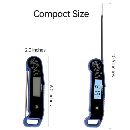 Lonicera Instant-Read Meat Thermometer, 1-Second, ±0.5°F Accuracy, Blue - color: BLUE