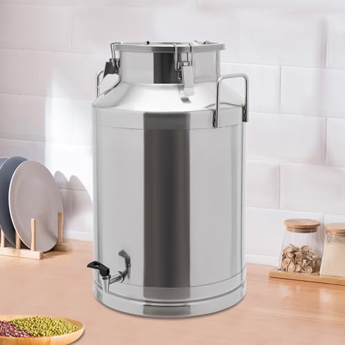 60L/15gal Stainless Steel Milk Bucket with Lid and Faucet - size: 60L/15gal-with Faucet