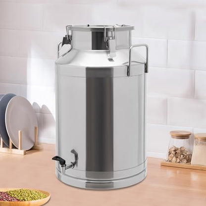 60L/15gal Stainless Steel Milk Bucket with Lid and Faucet - size: 60L/15gal-with Faucet