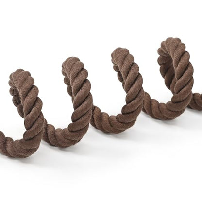 Mile High Life Dog Leash Braided Cotton Rope with Leather-Reinforced Ends - color: Dark Brown, size: 48 Inch-1/2"