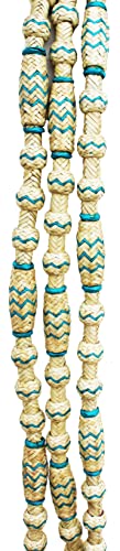Horse Braided Natural Rawhide Leather Rommel Romel Romal Reins Tack 805LR18 - color: Natural/Turquoise