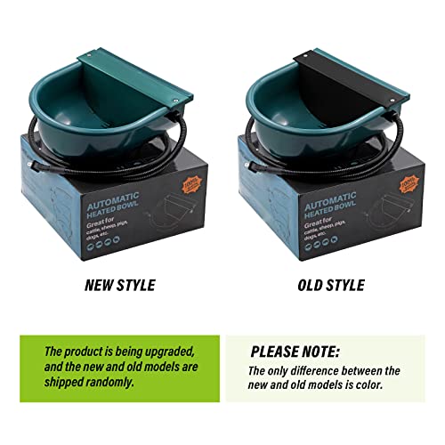 MINYULUA Automatic Heated Dog Water Bowl Large Capacity Livestock Waterer Outdoor Pet Thermal-Bowl Drinking Bowl for Dogs Horse Cattle Cow Goat Pig Animal - color: green
