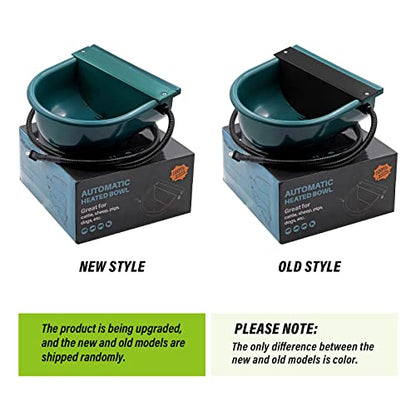 MINYULUA Automatic Heated Dog Water Bowl Large Capacity Livestock Waterer Outdoor Pet Thermal-Bowl Drinking Bowl for Dogs Horse Cattle Cow Goat Pig Animal - color: green