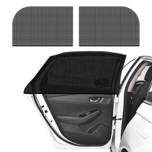Car Window Shades, UV Protection Vehicle Front Rear Side Mesh Sunshade Curtains, Breathable Heat Block Window Screen Cover Fits for Most Cars, Car Accessories (Car Rear, 2 PCS) - color: Car Rear 2 PCS