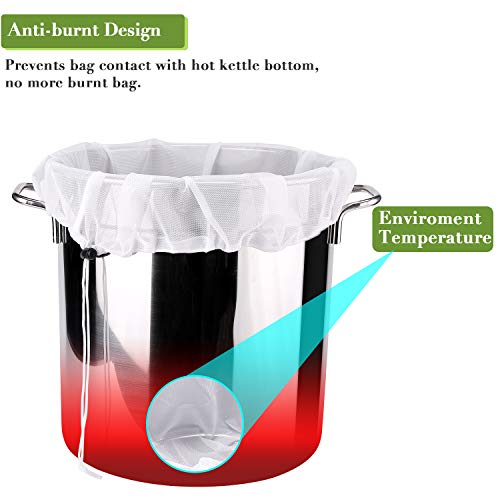 Brew Bags Reusable 3 Pack, Extra Large 26"x22" Fine Mesh Strainer Bag for Home Brewing Hops Grains Wine Beer Making Drawstring Straining Brew in a Bag - size: 1