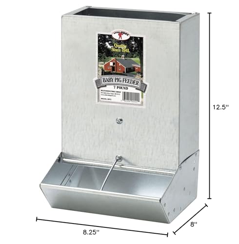 Little Giant BPF2 Heavy Duty Mountable or Freestanding 2 Hole Baby Piglet Livestock Multipurpose Trough Feeder, 7 Pound Capacity (4 Pack)