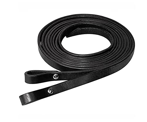 Circle Y Chicago Screw Smooth Leather Split Horse Reins - 5/8" Wide, 7' Long - color: Black