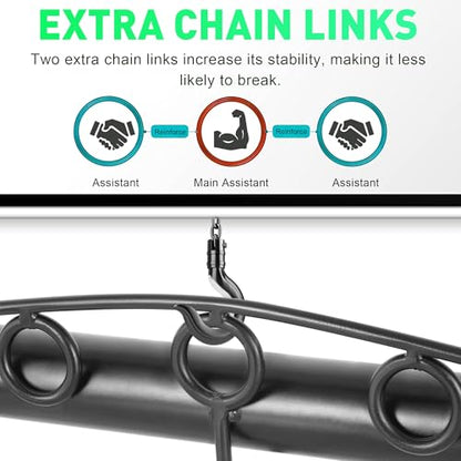 Livestock Chain Link Fence Stretcher Puller, 5-Hook Bar, Black | Chain-link fencing pulling tool with 2 extra chain link for reinforced tension stability, fits fence building & repair work