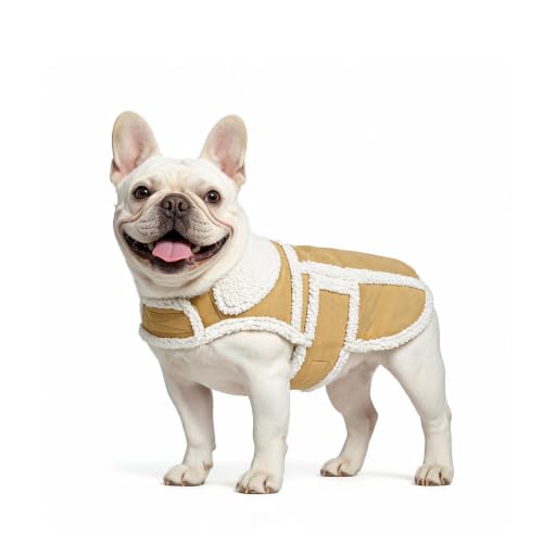 NAMSAN Winter Dog Coat Medium Breed, Sherpa Fleece Medium Dog Jacket for Cold Weather, Warm Dog Vest with Leash Hole, Snowproof Doggy Clothes, Adjustable, Easy to Wear, M - size: Medium (Chest:21.5 in-26 in)