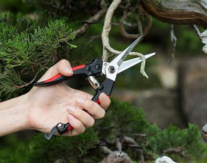 Kimura® 8" Pro Pruning Scissors, Premium Japanese SK5 Hi-Carbon Steel Blades, Non-Slip Vinyl Coated Handles, Lightweight & Ergonomic, Multi-Tasking Pruning Shears, Garden Snips, Precision Clippers - size: 8.2"