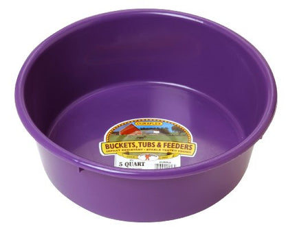 Little Giant® Plastic Utility Pan | Feed Pan | Durable & Versatile Livestock Feeding Bucket | Made in USA | 5 Quart | Purple - color: Purple, size: 5 Quart