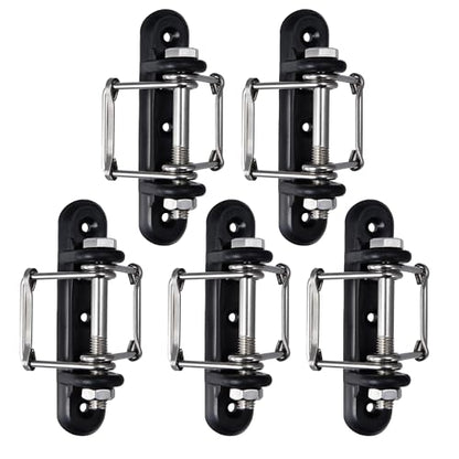 Electric Fence Corner Polytape Insulator, Black, 5 Pack | End Insulator with Buckles, For Wood Post, Tape Connector with Screw, For Polytape up to 45 mm, 5 Count - style: 5