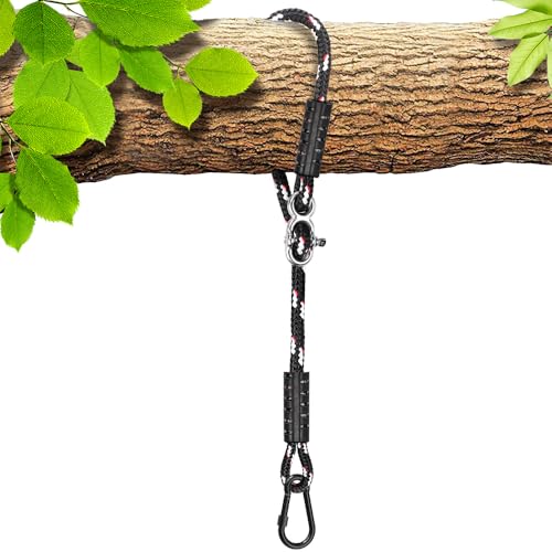 SELEWARE 10ft Tree Swing Rope, Adjustable Hammock Straps Hanging Kit | Quick Easy Installation, Fits Tree Branches, Black 1 Pack, Ideal for Indoor Outdoor Use, Camping, Hammock Chairs and Swings - color: Black-1 Pack, size: 10ft