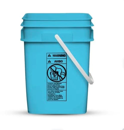 House Naturals 4 Gallon Square Food Grade Bucket Pail with Plastic Handles and Lid (Pack of 3) Made in USA containers (Aqua - Black lids) - color: Aqua - Black Lids