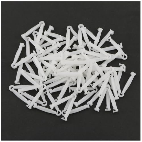 TAODAN 50PCS 5cm Length White Plastic Fixture Disposable Animal Umbilical Cord Clamp Suitable for Puppies Kittens Cattle Livestock Sheep