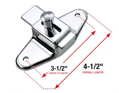Harris Hardware TP5050 Slide Latch 3-1/2" Center to Center Die Cast, Silver