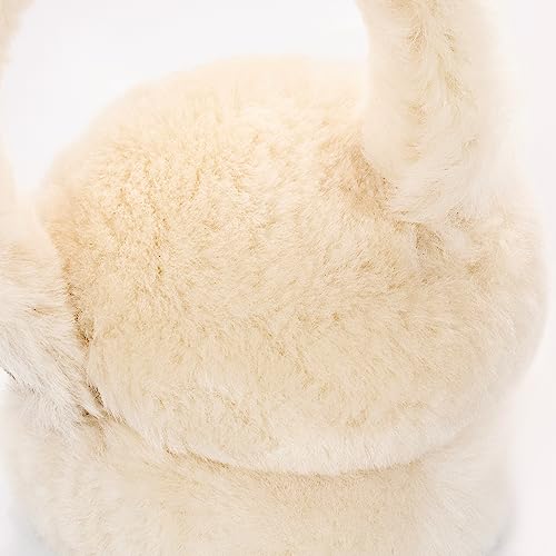 MaxW Wool Ear Muffs for Winter Women Men Fluffy Earmuffs Soft Cozy Ear Warmers Outdoor Ear Covers for Cold Weather - color: A-chestnut