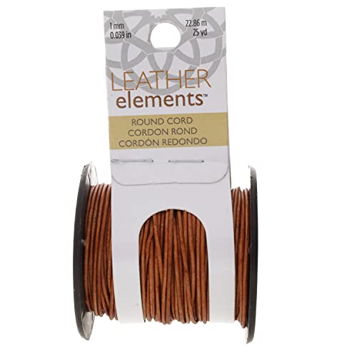 The Beadsmith Leather Cord –Dyed Antique Light Brown– 1mm Spool – 25 Yards/22.86 Meters –Indian Leather Thong Ideal for Braiding, Beading, Necklaces, Fine Lacing, Hair Accessories & DIY Jewelry Making - size: 1mm, style: Dyed Antique Light Brown – 25 Yard