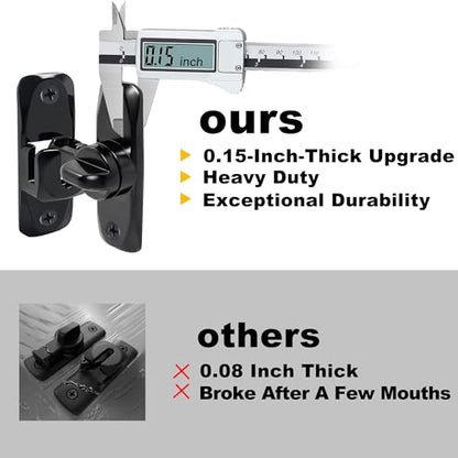 Barn Door Latch 90/180 Degree Barn Door Lock, Thickened Anti-Rust Flip Gate Latch Sliding Barn Door Lock Latch for Cabinets, Barn Door, Bathroom, Garden Doors