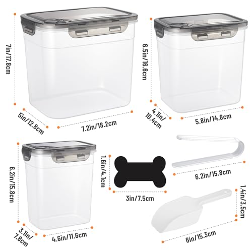 ZooZoo Dog Treat Container, Airtight Pet Food Storage, BPA-Free, 3 Pack