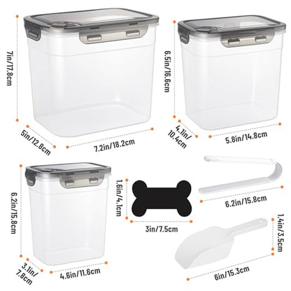 ZooZoo Dog Treat Container, Airtight Pet Food Storage, BPA-Free, 3 Pack