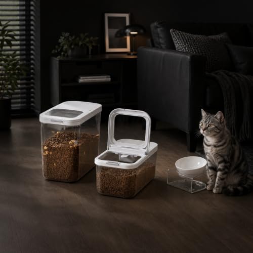 LivLab Mker Pet Food Storage Containers With Lids & Scooper - color: 12KG-White-1
