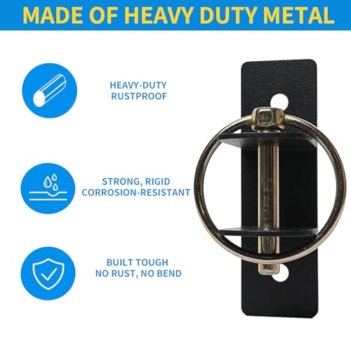 4 Pack Horse Water Bucket Hook with Quick Release Pin, Rust Resistant Heavy Duty Feed Bucket Hanger, Wall Mounted Stall Hook Equestrian Bucket Holder