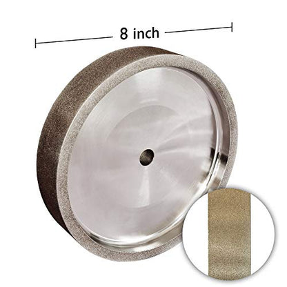 BUCKTOOL 180 Grit 8-Inch CBN Grinding Wheel, 1.5-Inch Wide, 5/8-Inch Arbor - style: 180Grit, 1.5" Wide