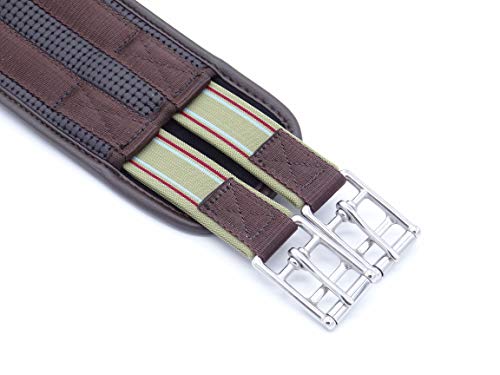 English AirFoam Cushion Contour Shaped Chafeless Nylon Neoprene Girth - Brown - Black - 54", 52", 50", 48", 46", 44", 42" - color: Brown, size: 46 inch
