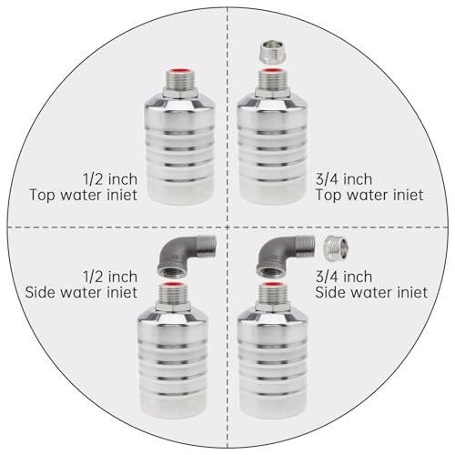 2pcs Water Float Valve Automatic Water Level Control Valve 1/2in to 3/4in | 304 Stainless Steel Auto Shut Off for Fish Tank Swimming Pool Livestock Trough - style: Style 2