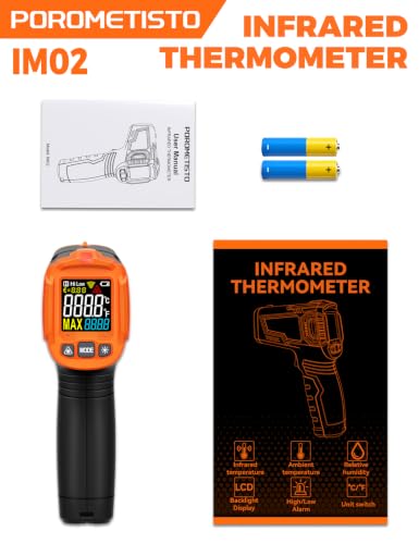 Non Contact Infrared Thermometer Gun POROMETISTO with MAX Measurement - size: IM02