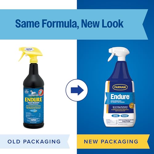 Farnam Endure Fly Spray for Horses, Long-Lasting Fly Repellent, 32 oz Spray - size: 32 oz. Pump Spray