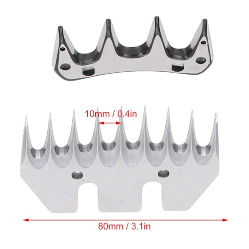 2 Pack 9-Tooth Electric Sheep Shears Replacement Blades, Straight High Carbon Steel Shear Blades for Thick Wool, Compatible with Most Electric Shears, Durable Design