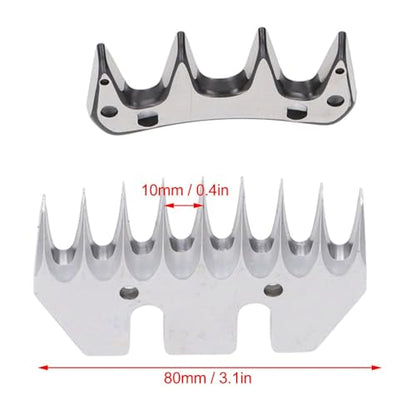 2 Pack 9-Tooth Electric Sheep Shears Replacement Blades, Straight High Carbon Steel Shear Blades for Thick Wool, Compatible with Most Electric Shears, Durable Design